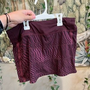 Lululemon Maroon Pace Rival Skirt